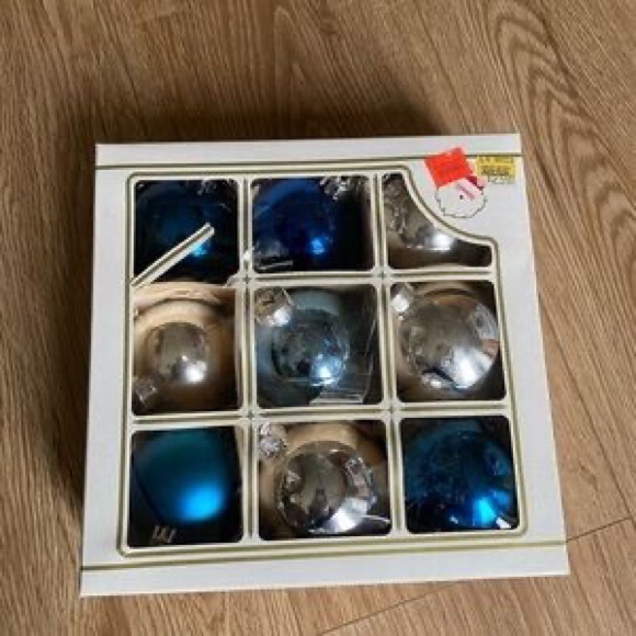 Other - Blue and Silver Shatterproof Holiday Ornament Set - 9 Pack